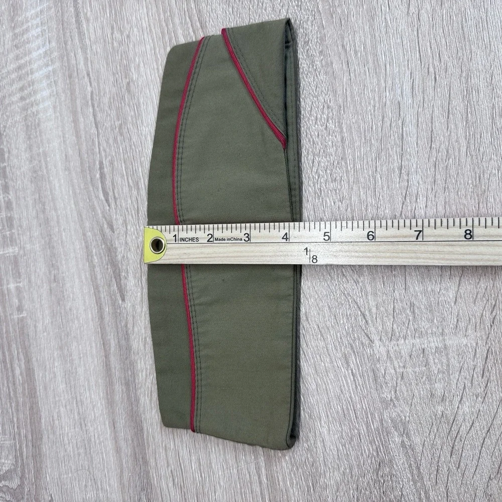 Vintage Boy Scouts BSA Olive Green Garrison Cap Red Piping Medium 6 3/4-6 7/8